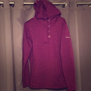 Columbia half button hooded pullover